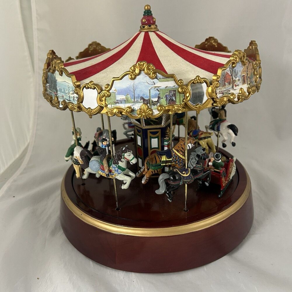 Mr. Christmas Grand Carousel Musical Rotating 30 Songs Powers On No Adapter